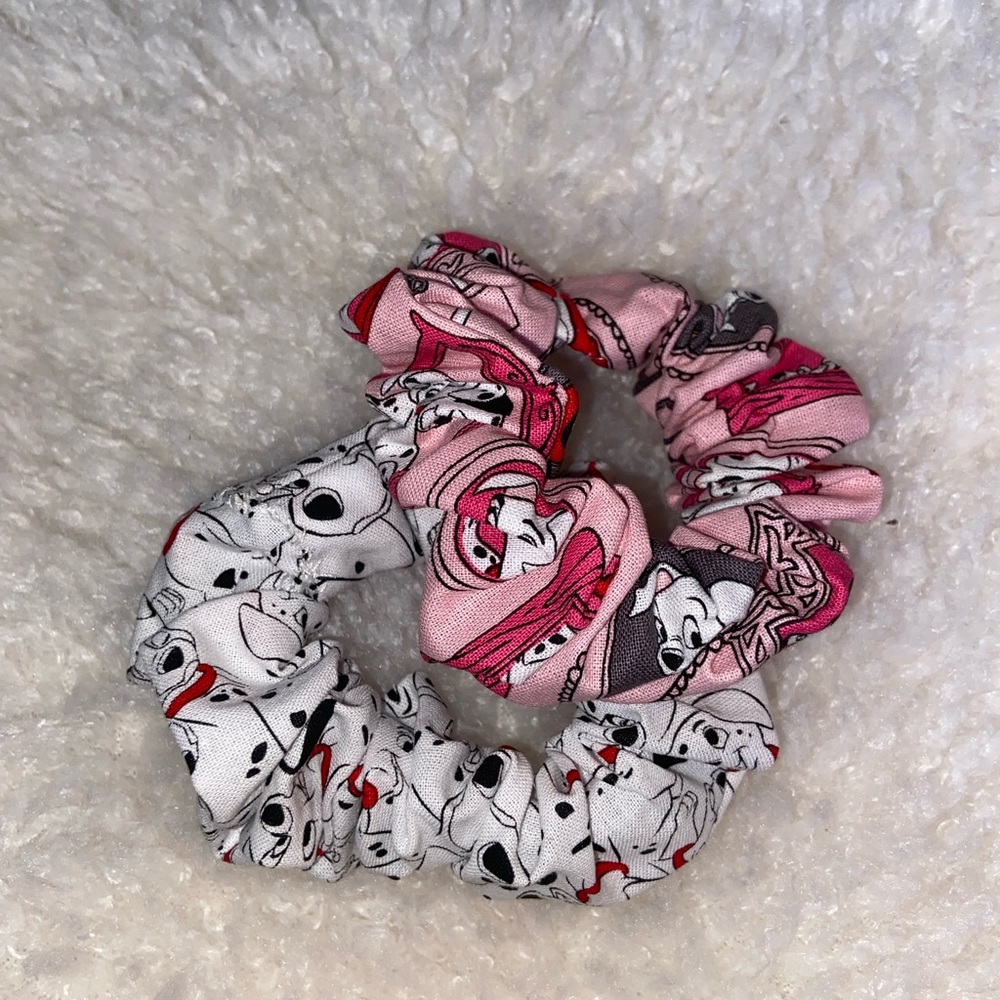 2 handmade 101 dalmatians scrunchies 🩷 - Picture 1 of 5